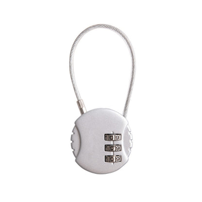 Steel Rope Spherical Combination Lock Gym Luggage Bicycle Round Padlock(Silver) by bashfashion