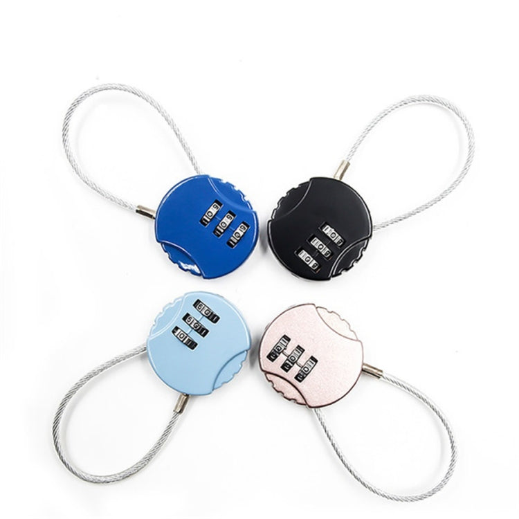 Steel Rope Spherical Combination Lock Gym Luggage Bicycle Round Padlock(Silver) by bashfashion