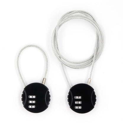 Steel Rope Spherical Combination Lock Gym Luggage Bicycle Round Padlock(Silver) by bashfashion