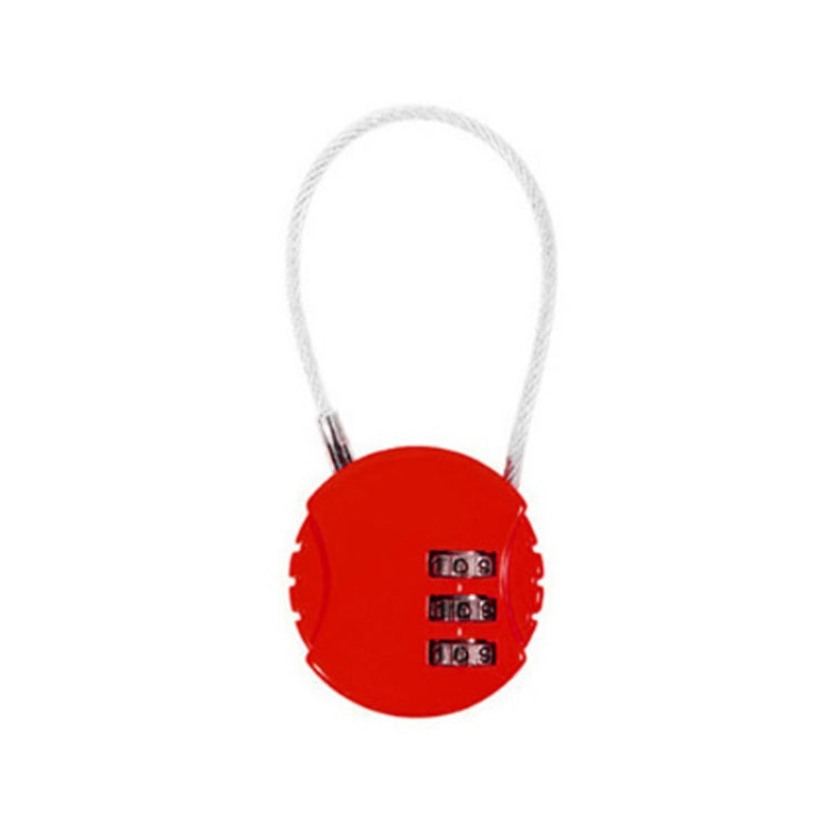 Steel Rope Spherical Combination Lock Gym Luggage Bicycle Round Padlock(Red) by bashfashion