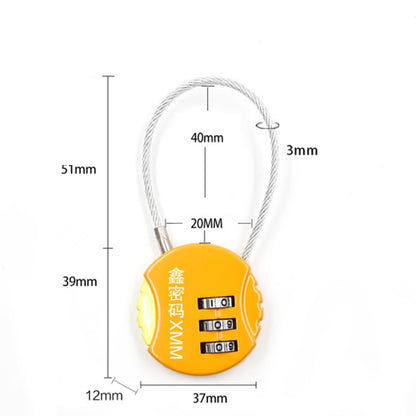 Steel Rope Spherical Combination Lock Gym Luggage Bicycle Round Padlock(Red) by bashfashion