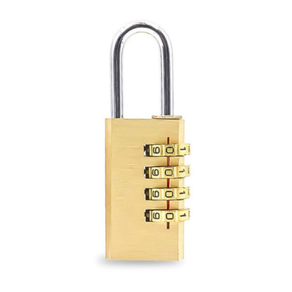 Four-digit Brass Code Padlock Security Gym Door Lock, Size:73 x 30 x 16 mm(Brass) by bashfashion