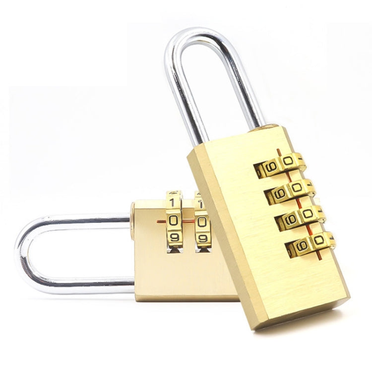 Four-digit Brass Code Padlock Security Gym Door Lock, Size:73 x 30 x 16 mm(Brass) by bashfashion