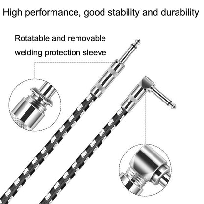 5m 1 Straight Head +1 Elbow Head 6.35mm Guitar Cable Oxygen-Free Copper Core TS Large Two-core Cable by bashfashion