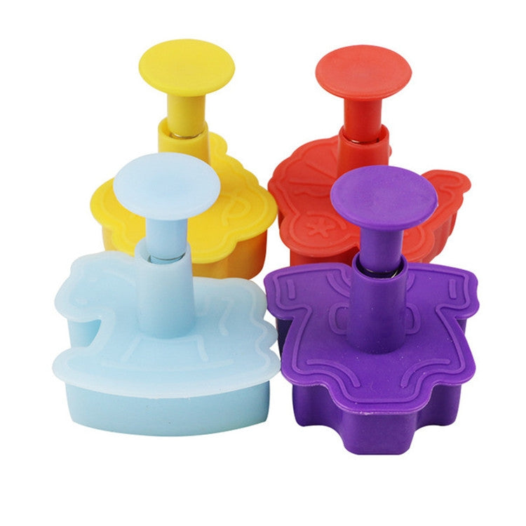 4 in 1 3D Baby Series Biscuit Mold Fondant Pressing Tools, Random Color Delivery by bashfashion