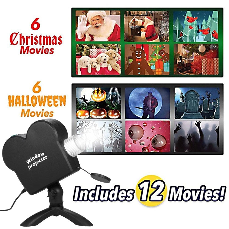 Christmas Halloween Laser Projector Mini Window Home Theater Projector, Plug Type:UK Plug by bashfashion