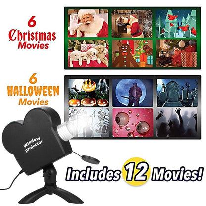 Christmas Halloween Laser Projector Mini Window Home Theater Projector, Plug Type:UK Plug by bashfashion