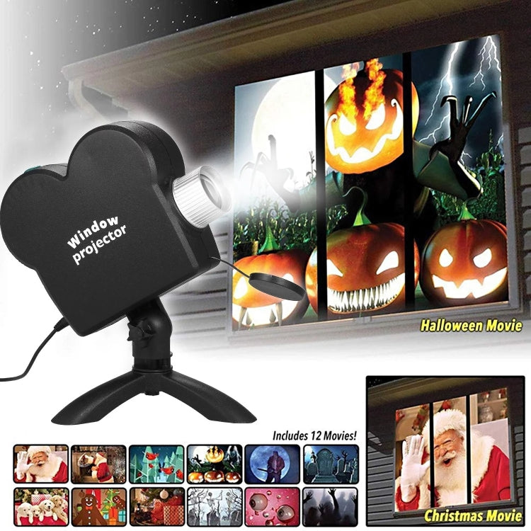 Christmas Halloween Laser Projector Mini Window Home Theater Projector, Plug Type:AU Plug by bashfashion