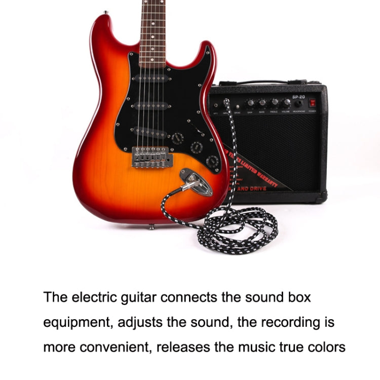 Guitar Connection Wire Folk Bass Performance Noise Reduction Elbow Audio Guitar Wire, Size:6m(Red Black) by bashfashion