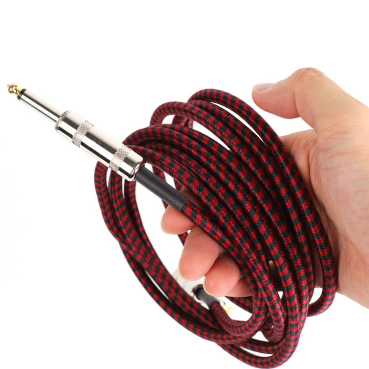 Guitar Connection Wire Folk Bass Performance Noise Reduction Elbow Audio Guitar Wire, Size:10m(Red Black) by bashfashion
