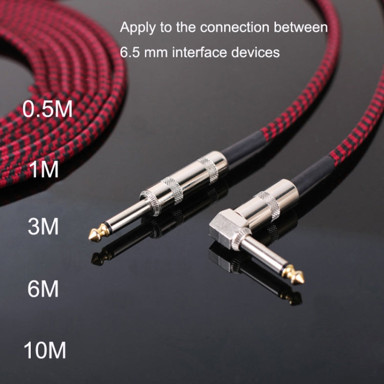 Guitar Connection Wire Folk Bass Performance Noise Reduction Elbow Audio Guitar Wire, Size:10m(Red Black) by bashfashion