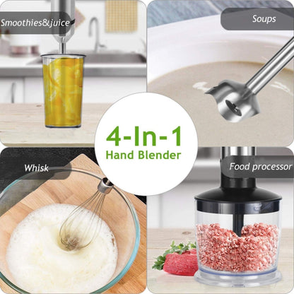 Multifunctional Food Processor Handheld Blender Detachable Magic Stick 5-speed Variable Speed Stainless Steel Cooking Stick, CN Plug(Black) by bashfashion