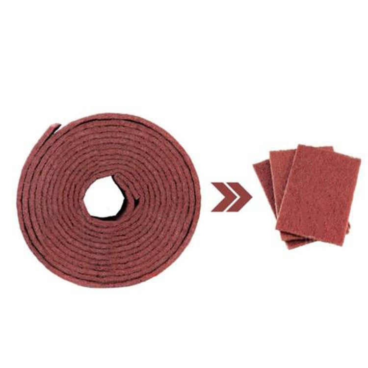 Nylon Emery Scouring Pad Stainless Steel Rust Polishing Kitchen Dish Cleaning Rag, Size:9 cm x 5.7 m(Red Brown) by bashfashion