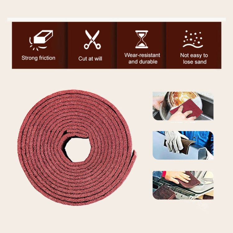 Nylon Emery Scouring Pad Stainless Steel Rust Polishing Kitchen Dish Cleaning Rag, Size:9 cm x 20 m(Red Brown) by bashfashion