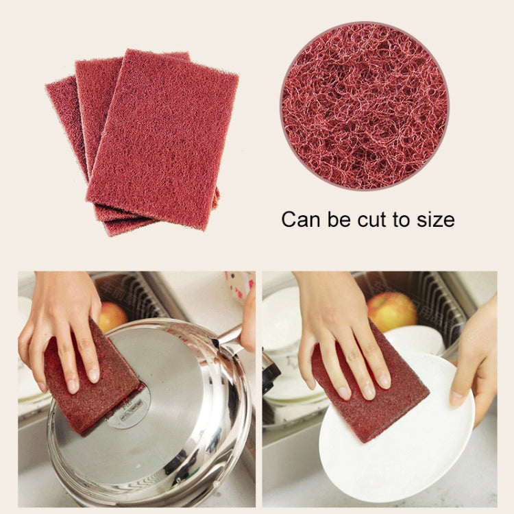 Nylon Emery Scouring Pad Stainless Steel Rust Polishing Kitchen Dish Cleaning Rag, Size:9 cm x 20 m(Red Brown) by bashfashion