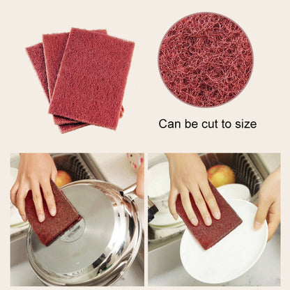 Nylon Emery Scouring Pad Stainless Steel Rust Polishing Kitchen Dish Cleaning Rag, Size:9 cm x 20 m(Red Brown) by bashfashion