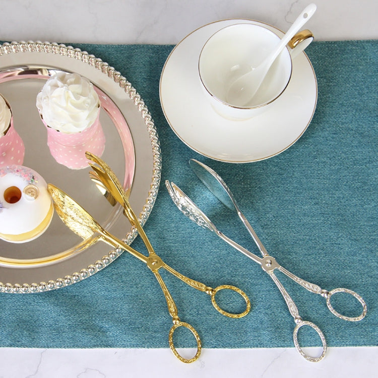 Retro Zinc Alloy Cutlery Cake Fruit Dessert Salad Clip(Square Head Silver Clip) by bashfashion