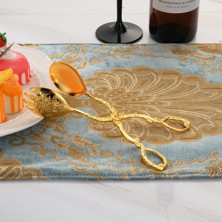 Retro Zinc Alloy Cutlery Cake Fruit Dessert Salad Clip(Round Head Gold Clip) by bashfashion