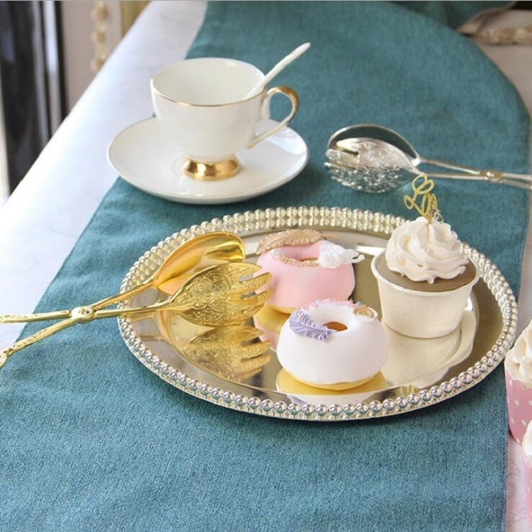 Retro Zinc Alloy Cutlery Cake Fruit Dessert Salad Clip(Round Head Gold Clip) by bashfashion