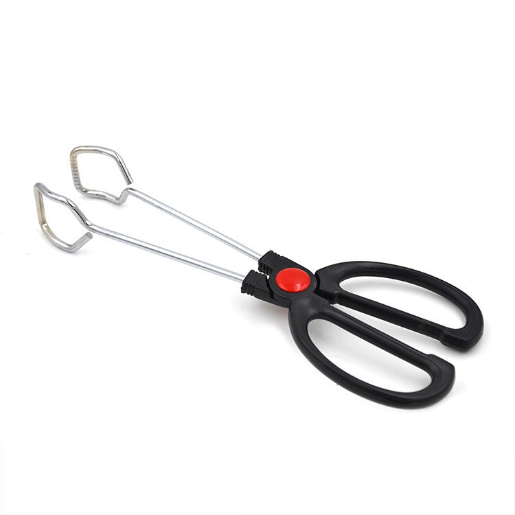 Stainless Steel Plastic Handle Barbecue Tongs Food Clip Barbecue Tools, Model number:9 Inch by bashfashion