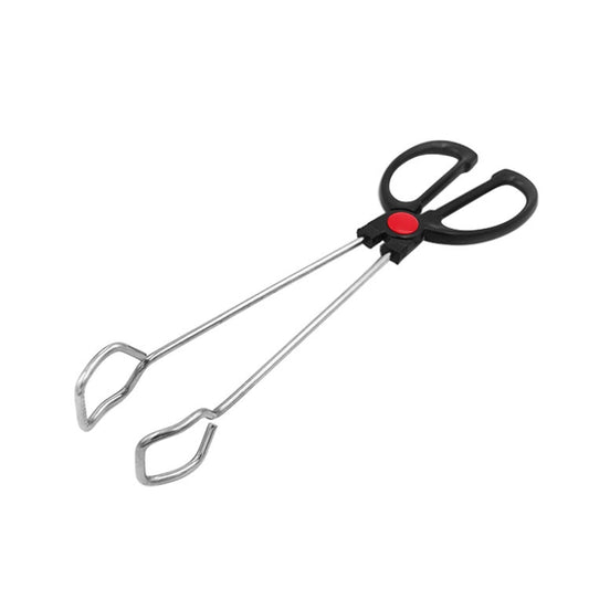 Stainless Steel Plastic Handle Barbecue Tongs Food Clip Barbecue Tools, Model number:12 Inch by bashfashion