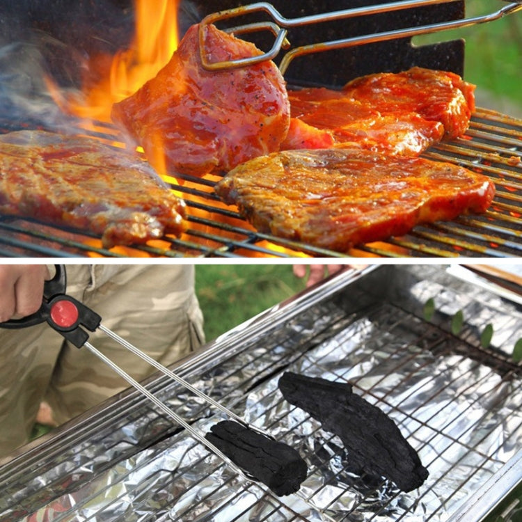 Stainless Steel Plastic Handle Barbecue Tongs Food Clip Barbecue Tools, Model number:12 Inch by bashfashion