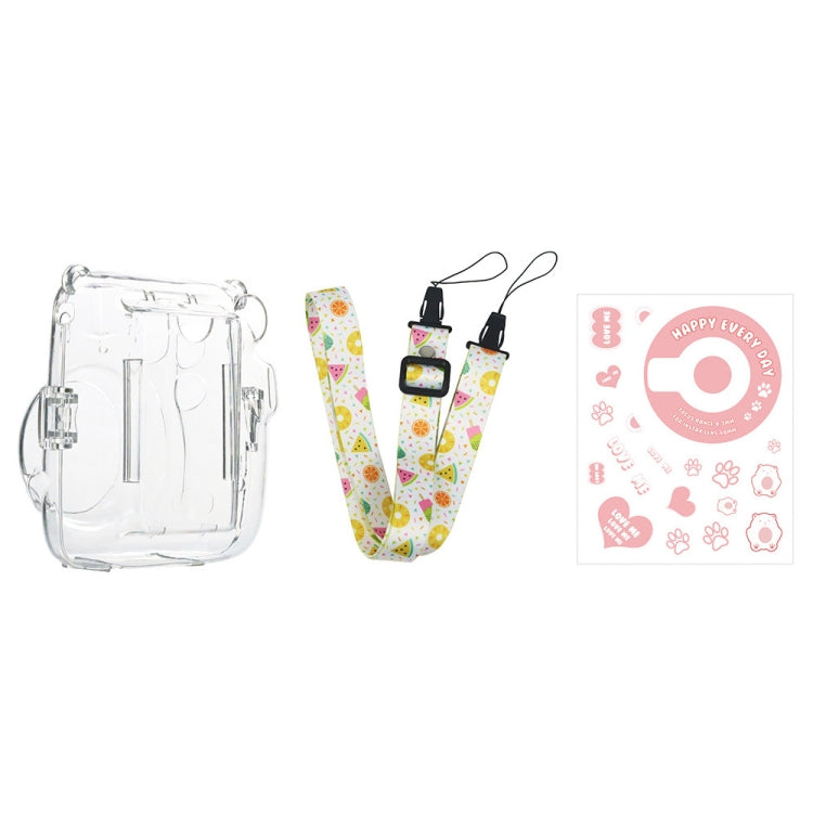 For Fujifilm Instax Mini 11 5sets Storage Case + Shoulder Strap + Sticker 3 In 1 Set(Set 2) by bashfashion