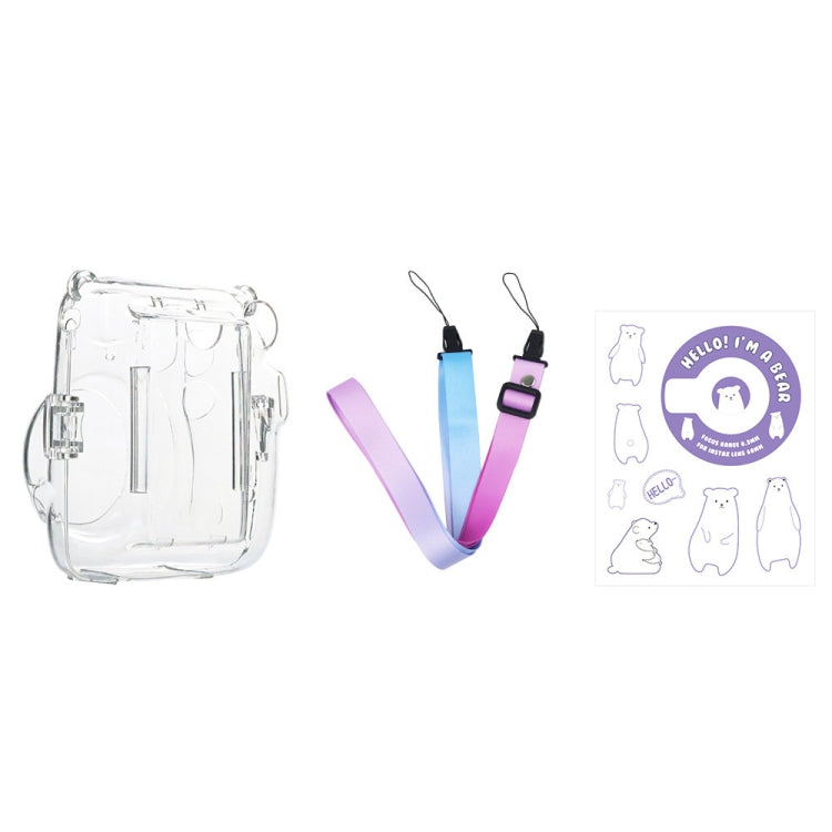 For Fujifilm Instax Mini 11 5sets Storage Case + Shoulder Strap + Sticker 3 In 1 Set(Set 3) by bashfashion