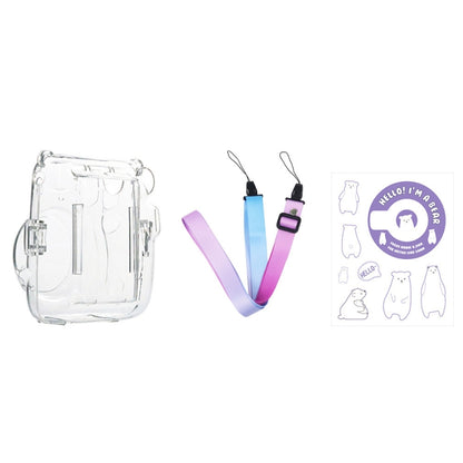 For Fujifilm Instax Mini 11 5sets Storage Case + Shoulder Strap + Sticker 3 In 1 Set(Set 3) by bashfashion