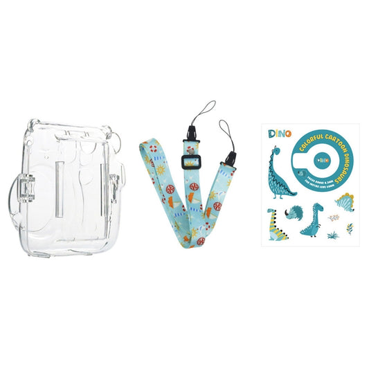 For Fujifilm Instax Mini 11 5sets Storage Case + Shoulder Strap + Sticker 3 In 1 Set(Set 6) by bashfashion