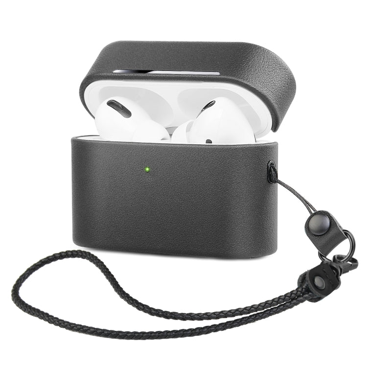 Wireless Earphone Protective Shell Leather Case Split Storage Box For Airpods Pro(Black) by bashfashion