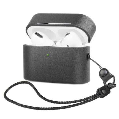 Wireless Earphone Protective Shell Leather Case Split Storage Box For Airpods Pro(Black) by bashfashion
