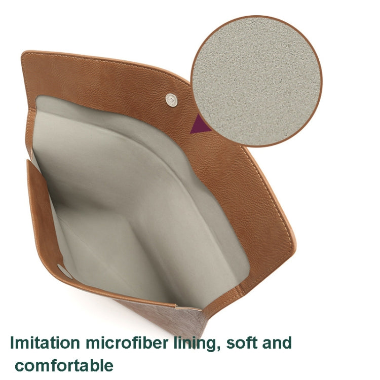 PU Leather Litchi Pattern Sleeve Case For 14 Inch Laptop, Style: Single Bag (Light Brown) by bashfashion