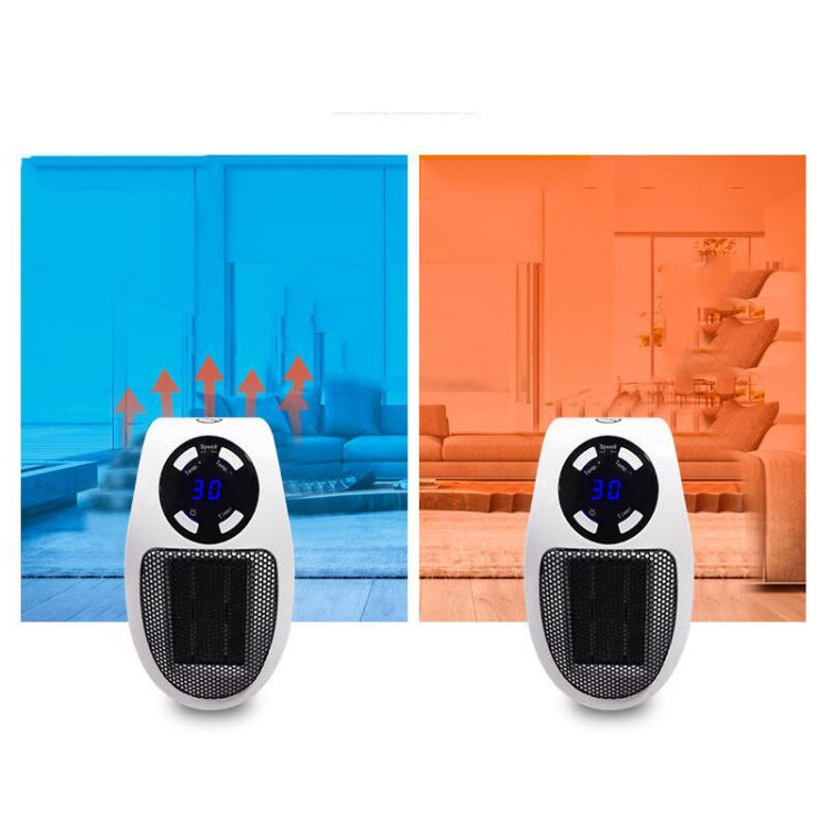 Mini Heater Home Desktop Office Multifunctional Heater, Style:With Remote Control, Plug Type:US 110v(White) by bashfashion