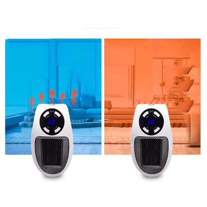 Mini Heater Home Desktop Office Multifunctional Heater, Style:With Remote Control, Plug Type:US 110v(White) by bashfashion