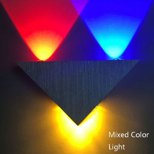 9W LED Triangle Wall Light Interior Corridor Aisle Lights(Mixed Color Light) by bashfashion