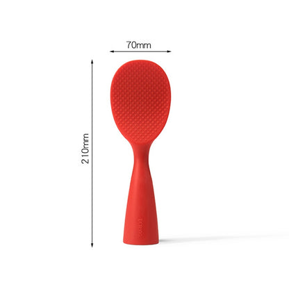 Food Grade Silicone High Temperature Resistant Rice Spoon(Red) by bashfashion