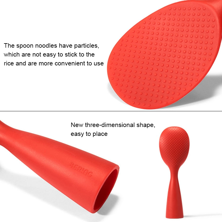 Food Grade Silicone High Temperature Resistant Rice Spoon(Red) by bashfashion