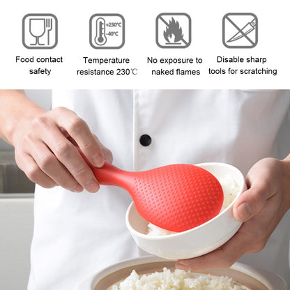 Food Grade Silicone High Temperature Resistant Rice Spoon(Red) by bashfashion