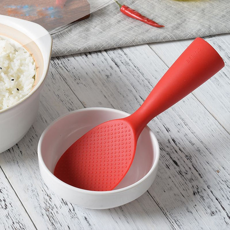 Food Grade Silicone High Temperature Resistant Rice Spoon(Red) by bashfashion