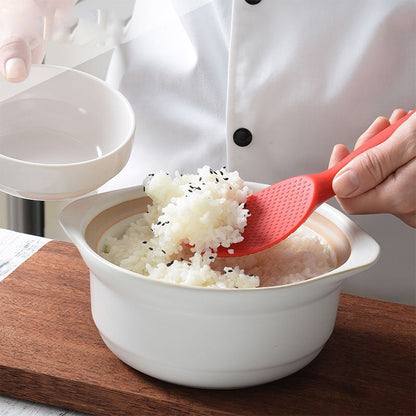 Food Grade Silicone High Temperature Resistant Rice Spoon(Red) by bashfashion