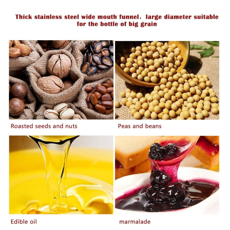 Household Kitchen 304 Stainless Steel Large Caliber Small Food Funnel by bashfashion