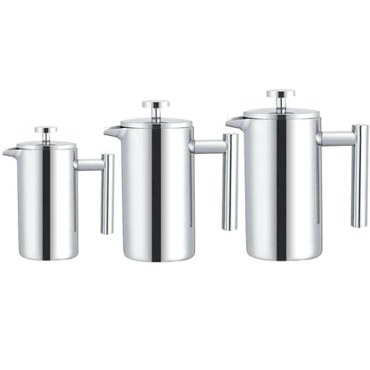 304 Stainless Steel French Pressure Coffee Pot Hand Made Tea Pot, Capacity:1000ml by bashfashion