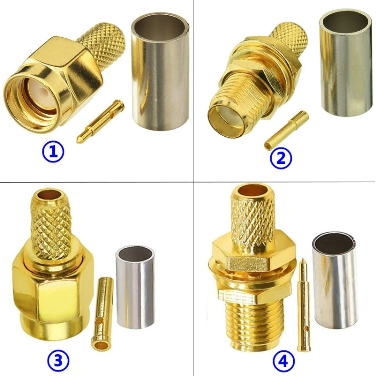 10pcs SMA Male Plug Connector Crimp For RG58 / LMR195 / RG142 / RG400 by bashfashion