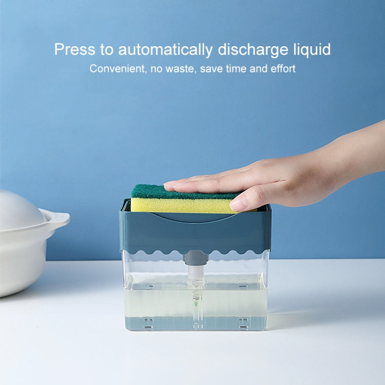 Cleaning Cloth Dishwashing Brush Liquid Box Kitchen Brush Detergent Mixer Press Plastic Soap Box(Dark Blue) by bashfashion