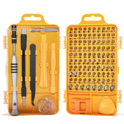 110 in 1 Watch Mobile Phone Disassembly Maintenance Tool Multi-function Chrome Vanadium Steel Screwdriver Set(Yellow) by bashfashion