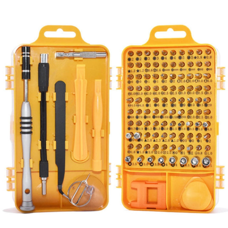 110 in 1 Watch Mobile Phone Disassembly Maintenance Tool Multi-function Chrome Vanadium Steel Screwdriver Set(Yellow) by bashfashion