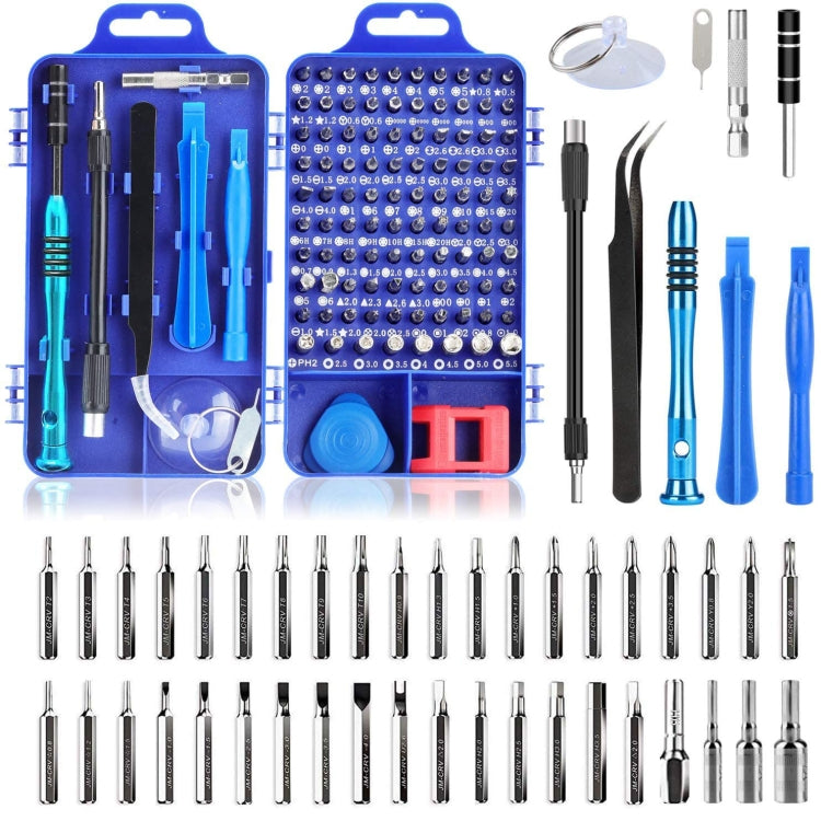 110 in 1 Watch Mobile Phone Disassembly Maintenance Tool Multi-function Chrome Vanadium Steel Screwdriver Set(Blue) by bashfashion