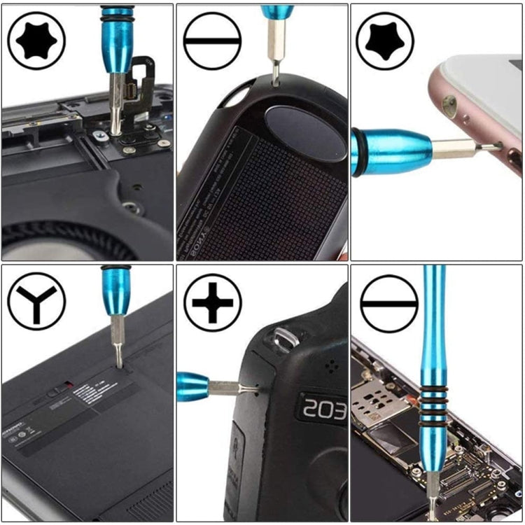 110 in 1 Watch Mobile Phone Disassembly Maintenance Tool Multi-function Chrome Vanadium Steel Screwdriver Set(Blue) by bashfashion