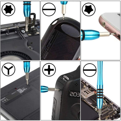 110 in 1 Watch Mobile Phone Disassembly Maintenance Tool Multi-function Chrome Vanadium Steel Screwdriver Set(Blue) by bashfashion